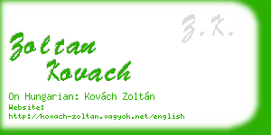 zoltan kovach business card