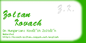 zoltan kovach business card